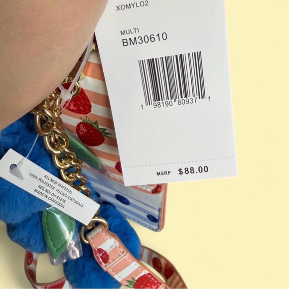 πβ¨ VIRAL Betsey Johnson Berry Striped Crossbody + Blueberry Charm π«β¨ - Picture 3 of 5